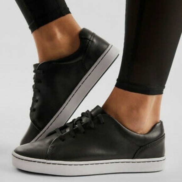 Clarks Comfort Shoe Womens Pawley Springs Black Leather Sneaker Size 7 - Picture 1 of 7